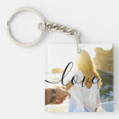 Porte-clés Photo personnalisée et texte de script (Devant)