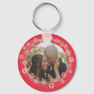 Porte-clés Photo personnalisée Fleur encadrée personnalisée