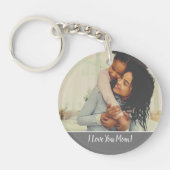 Porte-clés Photo personnalisée Je t'aime Maman Grey (Devant)