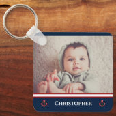 Porte-clés Photo Personnalisée Marine Marine Bleu Rouge Blanc (Recto)