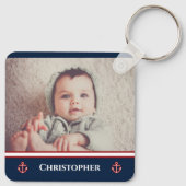 Porte-clés Photo Personnalisée Marine Marine Bleu Rouge Blanc (Dos)