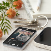 Porte-clés Photo personnalisée moderne Correspondance Chanson (Devant droit)