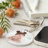 Porte-clés Photo personnalisée Naissance Baby Keepsaké (Devant Droit)