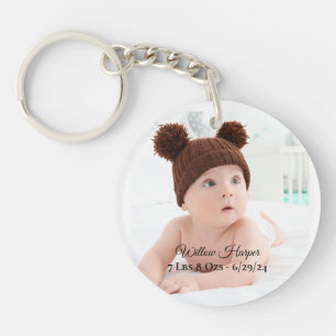 Porte-clés Photo personnalisée Naissance Baby Keepsaké