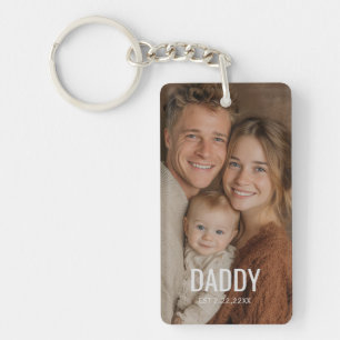 Porte-clés Photo personnalisée "PAPA" Moderne