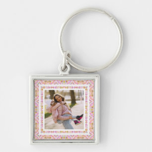 Porte-clés Photo personnalisée Pastel Pink Bonne fête des mèr