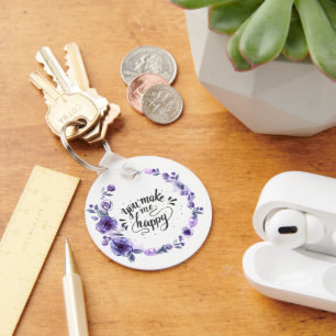 Porte-clés Photo personnalisée Porte - clé "You Make Me Happy