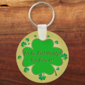Porte-clés Photo personnalisée Shamrock 4Leaf de St. Patrick (Verso)