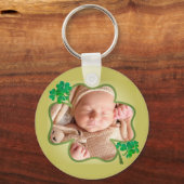 Porte-clés Photo personnalisée Shamrock 4Leaf de St. Patrick (Recto)