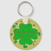 Porte-clés Photo personnalisée Shamrock 4Leaf de St. Patrick (Verso)