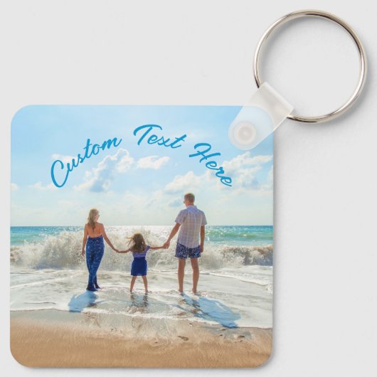 Porte-clés Photo personnalisée Texte Famille Cadeau Porte - c (Dos)