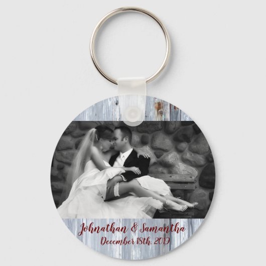 Porte-clés Photo personnelle de Key Chain White Wash Wood Bar (Recto)