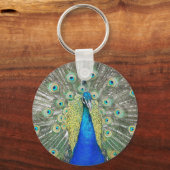 Porte-clés Photo Plumage Peacock bleu (Recto)