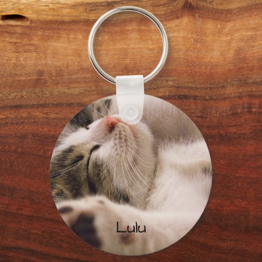 Porte-clés Photo pour animal de chat moderne double face (Recto)