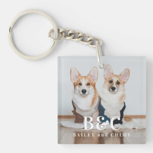 Porte-clés Photo pour animaux de compagnie mignonne avec Mono