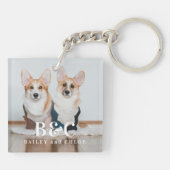 Porte-clés Photo pour animaux de compagnie mignonne avec Mono (Dos)