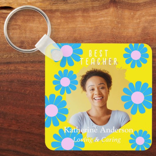 Porte-clés Photo Professeur Exceptionnel Daisy Jaune Clair (Recto)