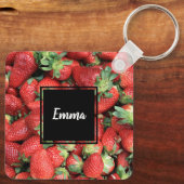Porte-clés Photo Red Juicy Strawberries (Verso)