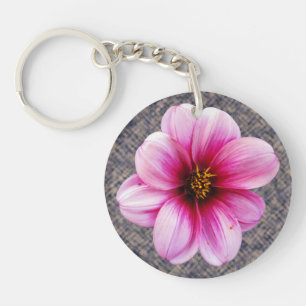 Porte-clés Photo rose de dahlia de fleur