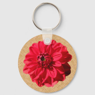 Porte-clés Photo rouge de dahlia de fleur