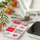 Porte-clés Photo Rouge et rose Meilleure mère Ever Venin (Devant droit)