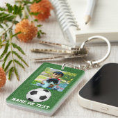 Porte-clés Photo Soccer Ball Nom/Team Kids (Devant droit)