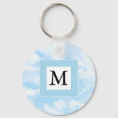 Porte-clés Photo Soft Blue Sky Custom Single Initial (Recto)