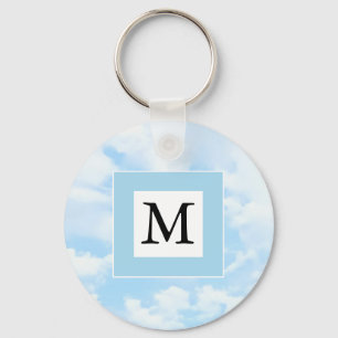 Porte-clés Photo Soft Blue Sky Custom Single Initial