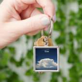 Porte-clés Photo White Puffy Cloud (main)
