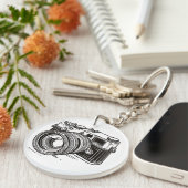 Porte-clés Photographe noir reflex photo (Devant droit)