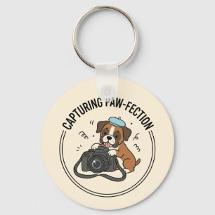 Porte-clés Photographie adorable de chiot Boxer Photo d'anima