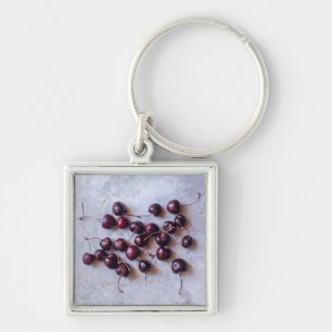 Porte-clés Photographie de Cerises Rouges Fraîches