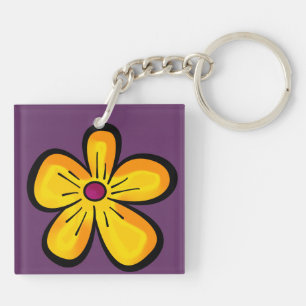 Porte-clés Photographie de fleur de marguerite orange