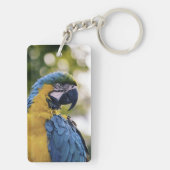 Porte-clés Photographie de portrait de profil de perroquet (Dos)