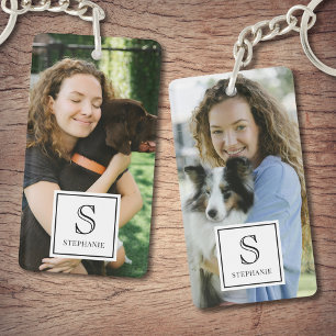Porte-clés Photographie tendance avec monogramme personnalisé
