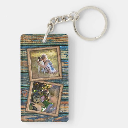 Porte-clés Photographies Personnalisées Sur Motif Rustique En (Dos)