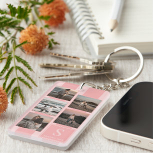 Porte-clés Photos personnalisés sur mesure Rose poudrée Blush