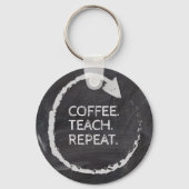 Porte-clés Phrase personnalisable Café Enseigner Répéter (Verso)