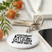 Porte-clés Physiothérapeute Amoureux des chats (Côté)