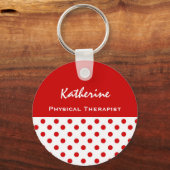 Porte-clés Physique Thérapiste Cute Polka Dot Porte - clé Cad (Recto)