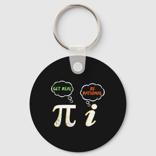 Porte-clés Pi Be Rational Get Real - Enseignant Math - Math H (Recto)