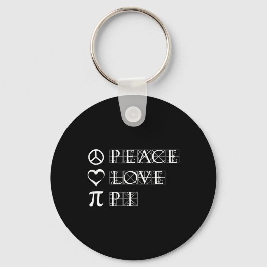 Porte-clés Pi Day Peace Love Math Geometry Trigonometry (Recto)