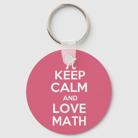 Porte-clés Pi garder calme et amour mathématiques (Recto)