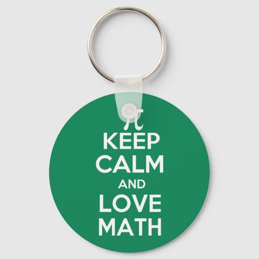 Porte-clés Pi garder calme et amour mathématiques (Recto)