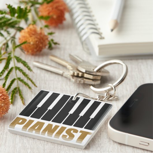 Porte-clés Pianiste de la typographie moderne (Devant Droit)