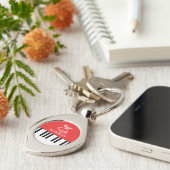 Porte-clés Piano Key Jingle Bell Joyeux Noël Rouge (Côté )