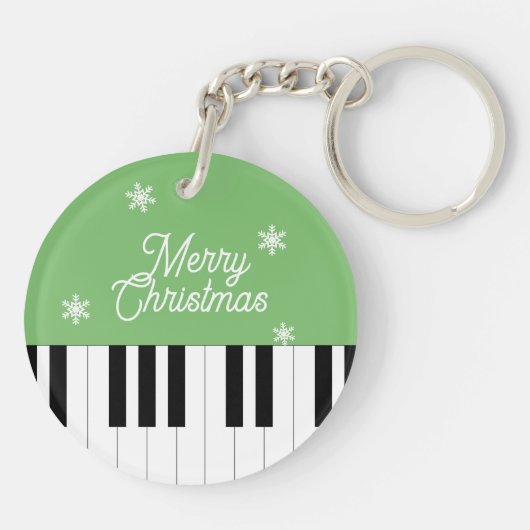 Porte-clés Piano Key Jingle Bell Joyeux Noël Rouge Vert (Dos)