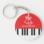 Porte-clés Piano Key Jingle Bell Joyeux Noël Rouge Vert (Devant)