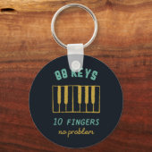 Porte-clés Piano Player Pianist 88 Keys Pas de problème (Recto)