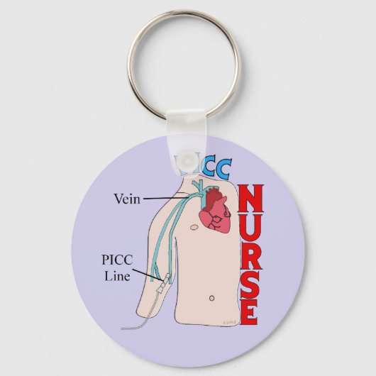 Porte-clés PICC Line Nurse Anatomique Violet (Recto)